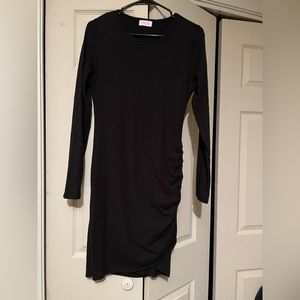Pink lily black long sleeve dress